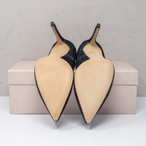 SJP Sarah Jessica Parker Fawn Navy Glitter Heels, Size 40 (10 US) - Picture 4 of 8