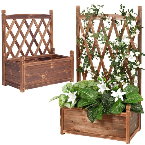 Enrejado de jardín enrejado rejilla para trillar ayuda para triturar con caja para plantar maceta madera XXL - Imagen 4 de 15