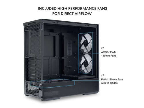 LIAN LI LANCOOL 207 Compact ATX RGB Gaming Computer Case, Tower Chassis w/ 2x140 - Picture 6 of 12