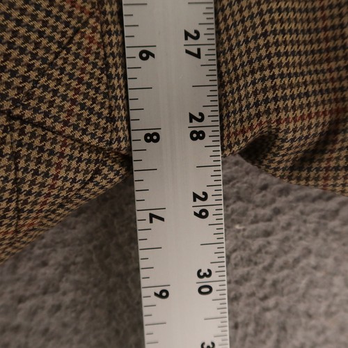 VTG Polo Ralph Lauren Pants Mens 42 Brown Gun Check Houndstooth 100% Wool 42x28 - Picture 13 of 13