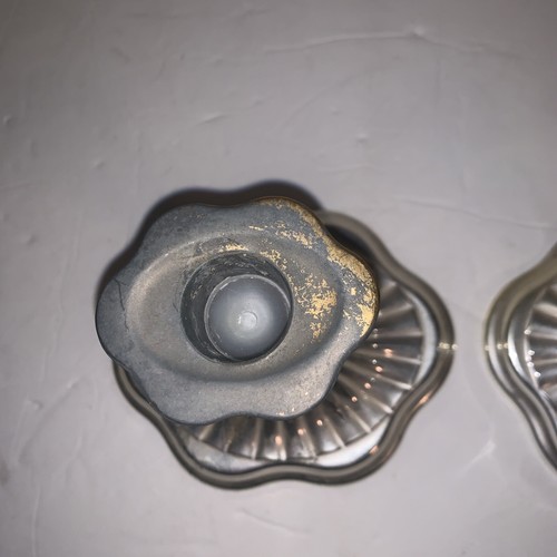 Taper Candlestick Holders Prairiecore Cottagecore SilverTone 4” Tall - Picture 4 of 5