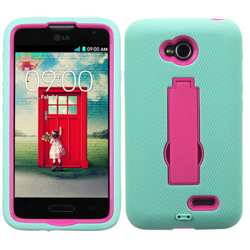 LG Ultimate 2 L41C Hybrid Dual Layer Case Skin Cover w/Stand+Screen Film - Picture 29 of 36