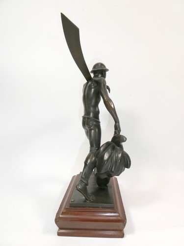 Art déco Bronze Figur signiert T-7 - Bild 12 von 24