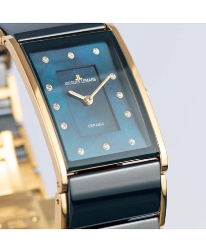 JACQUES LEMANS Women Analog Quartz Casual Watch Classic Dress Blue Dial Waterpro - Picture 6 of 7
