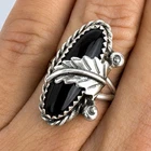 Vintage Navajo Signed Sterling Silver 925 Black Onyx Feather Ring Size 5