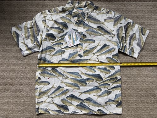 Reyn Spooner Gyotaku By Naoki Mahi Mahi Pullover Aloha Hawaiian Shirt XL NWT - Picture 5 of 8