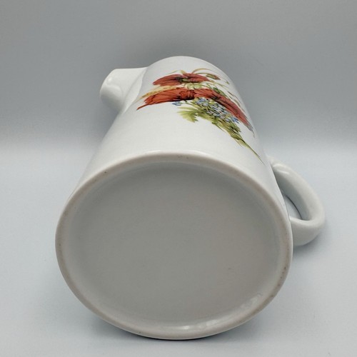 Jarra de porcelana/amapolas rojas/rojo y blanco floral/7 pulgadas de alto 3,5 pulgadas de ancho - Imagen 6 de 9