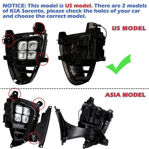 Lámpara antiniebla LED diurna DRL de 4 ojos para KIA Sorento 2018-2020 - Imagen 2 de 11