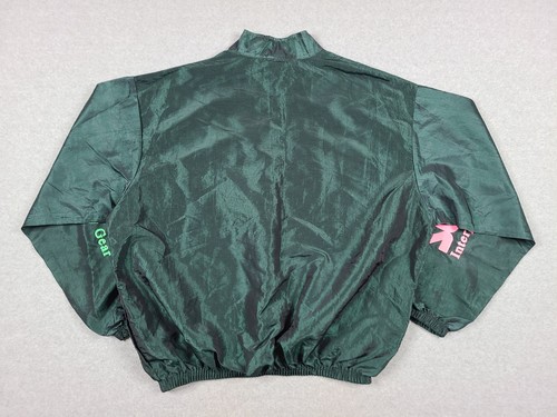 Vintage Surf Style Pullover Jacket Mens One Size Green Nylon 90s Windbreaker USA - Picture 8 of 11