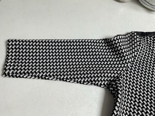 ‘Bianca’ Ladies Black+White Round Neck 3/4 Sleeve Below Knee Dress Size 14 - Picture 6 of 12