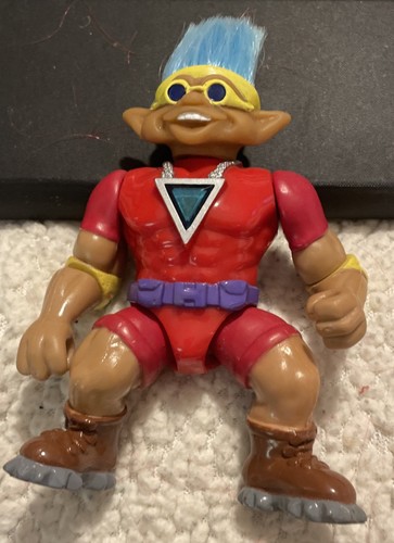 Vintage 1992 Stone Protectors Ace Muscle Treasure Troll With Blue Hair - Picture 9 of 10