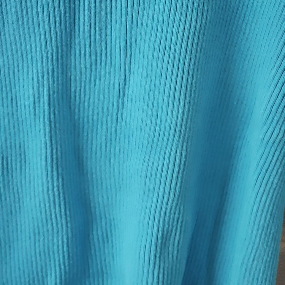 Lauren Ralph Lauren Blue Ribbed Turtleneck Sweater Women's Size XL Cotton - Image 3 of 4