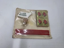 NOS vintage FOUR ROSES package set SPOUT STIR STICK matchbox BARWARE drinks