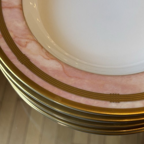 Christian Dior Fine China MARBLE ROSE Pattern (7) Soup Bowls Pink Gold White - Picture 11 of 24