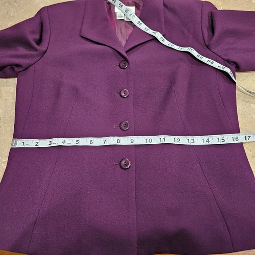 Vintage Damen Talbots Wolle Rock Anzug Set Aubergine Lila Größe 6 Hergestellt in den USA - Bild 8 von 14