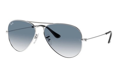 Ray-Ban RB3025 Aviator Large Metal 003/3F Sonnenbrille Silber Hellblau Verlauf G