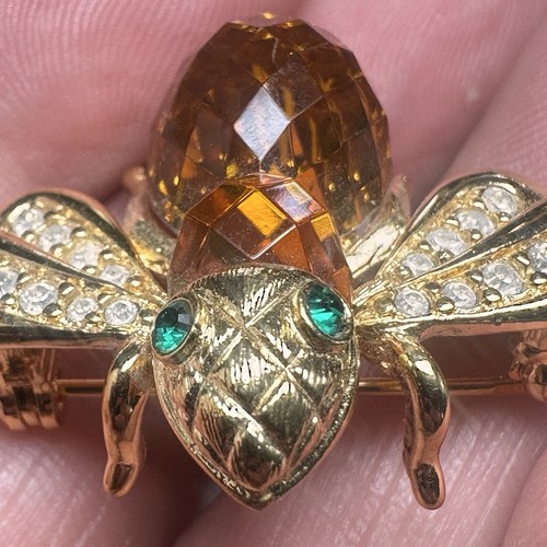 Broche prendedor intercambiable intercambiable Joan Rivers vintage abeja años 90 10 colores - Imagen 5 de 8