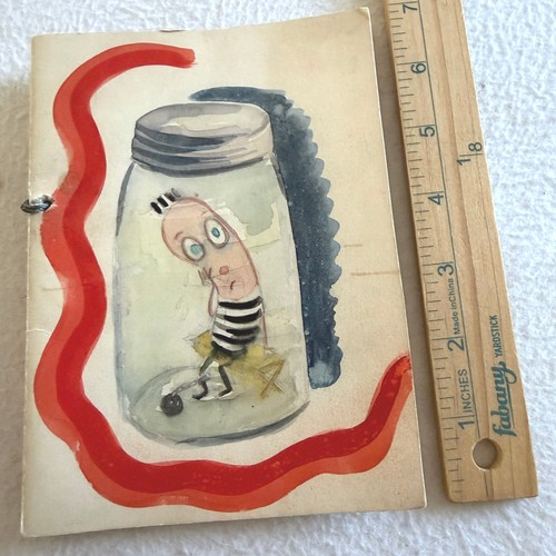 Unique Watercolor Book Get Well Soon Bob Appendix Jar Art Vintage Handmade - Picture 7 of 9