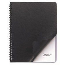 GBC Leather Look Presentation Covers for Binding Systems 11.25 x 8.75 Black 50Pk