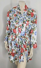 Victoria's Secret Satin Floral Print Short Wrap Robe OS One Size