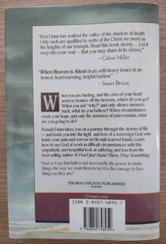 WHEN HEAVEN IS SILENT: Live by Faith, Not by Sight by Ronald Dunn - 1994 - Picture 6 of 6