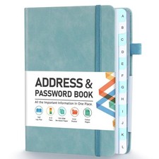 Address Book, Address and Password Keeper Book with Alphabetical Tabs, Hardco...