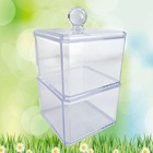  Clear Acrylic Double Layers Storage Container Cotton Swab Stick Storage Box