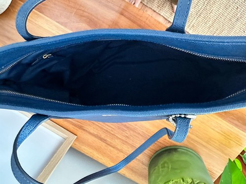 Coach Navy Leather Tote Bag - Picture 6 of 9