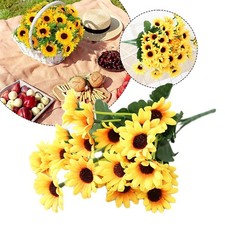 Bouquet de fleurs artificielles tournesols en soie décoration fête de mariage