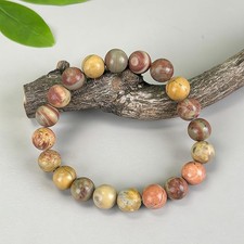 Natural Agate Roung Bead Bracelet/Genuine Gemstone Bracelet