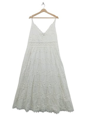 BY MALINA Sommerkleid Damen Kleid Gr. DE 36 weiß Casual-Look