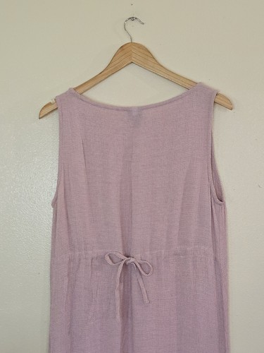 Eileen Fisher italienisches Stoff Maxikleid Damen Größe Medium halbtransparent ärmellos - Bild 7 von 10