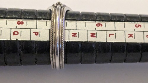 Vintage Surati 18ct gold & sterling silver black opal ring size N/O 5.7 gms - Picture 6 of 7