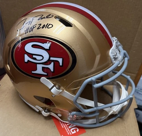 Jerry Rice Signed 49ers Full Size Authentic Helmet Insc “HOF 2010”  Fanatics