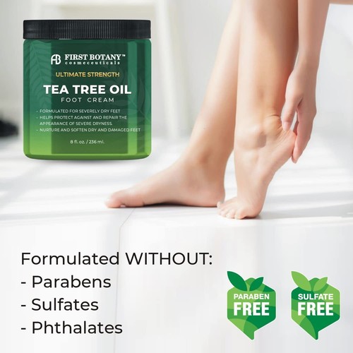 , Athletes Foot Cream with Tea Tree Oil, Aloe & Spearmint - Hydrates, Softens... - Picture 3 of 8