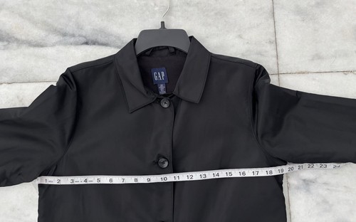 90s Vintage Gap Jacket Black Nylon Pockets Collared Lined Womens XS - Picture 7 of 9