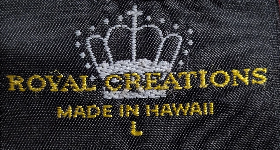 Camisa Hawaiana Roja Royal Creations L Con Estampado Floral Blanco Amarillo HECHA EN EE. UU. Foto 3 de 3