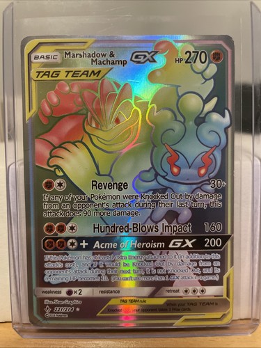 Pokémon Marshadow & Machamp GX Tag Team Rainbow 221/214 Unbroken Bonds - Bild 1 von 7