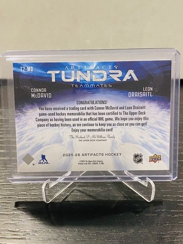 2025-26 Artifacts Tundra Teammates Materials / 99 Connor McDavid / Leon Draisaitl - Bild 3 von 3