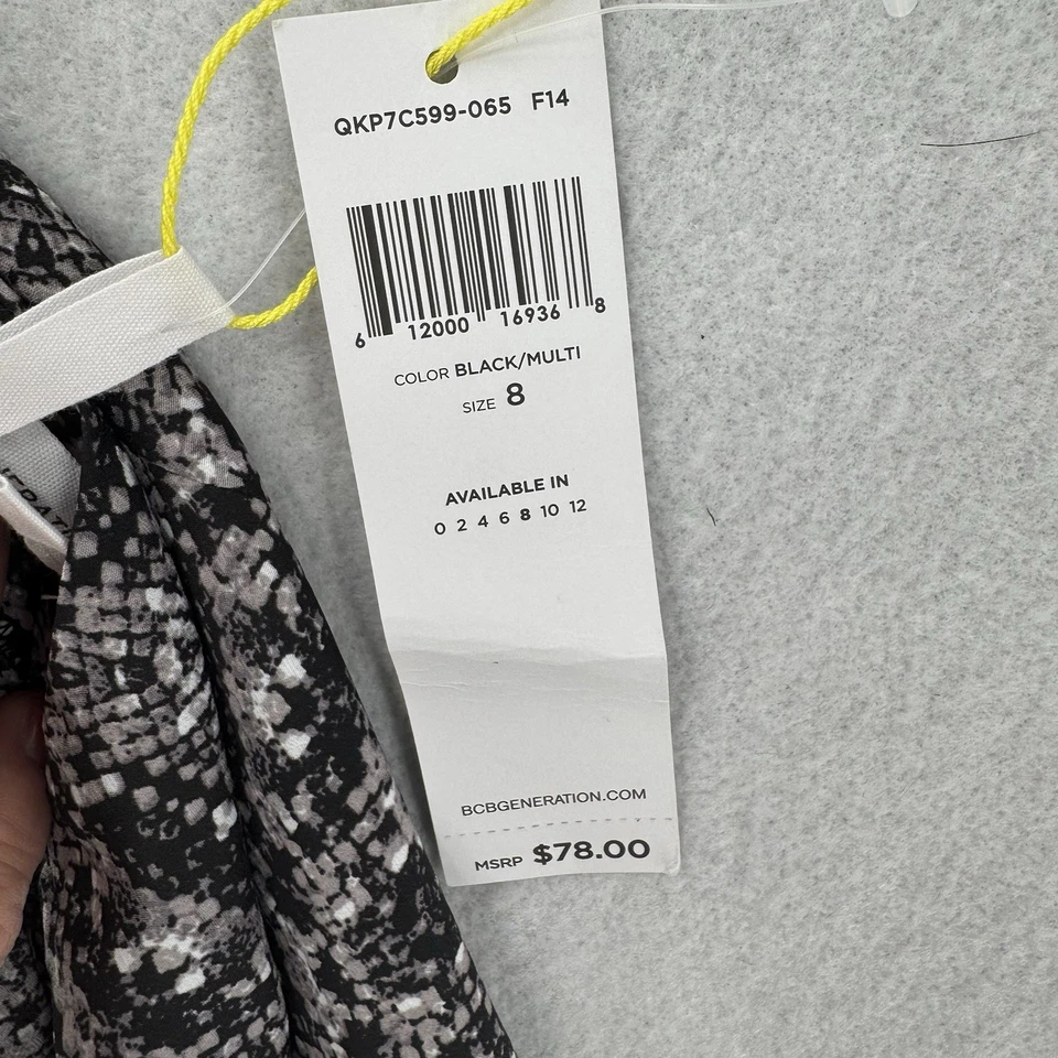 Pantalones Cortos BCBG Generation Dobladillo con Volantes para Mujer 8 Negro Estampado de Mosaico Ligeros Nuevos con Etiquetas Foto 4 de 4