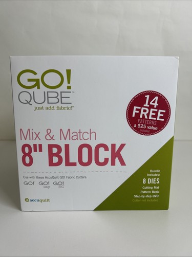 Accuquilt Go! 8” Block Mix and Match Go Qube Cutting Dies Set Of 8 NIP