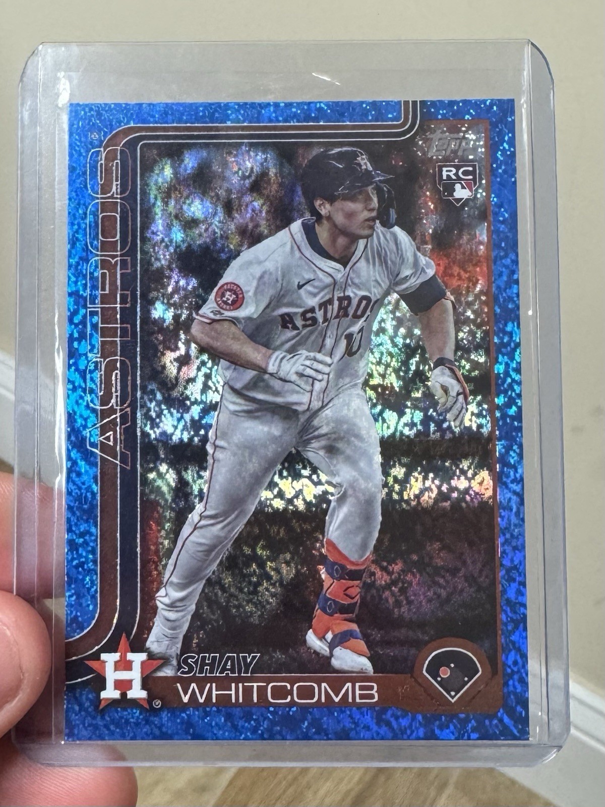 2025 Topps Chrome Shay Whitcomb Blue Speckle Refractor RC /150 (Astros) #251