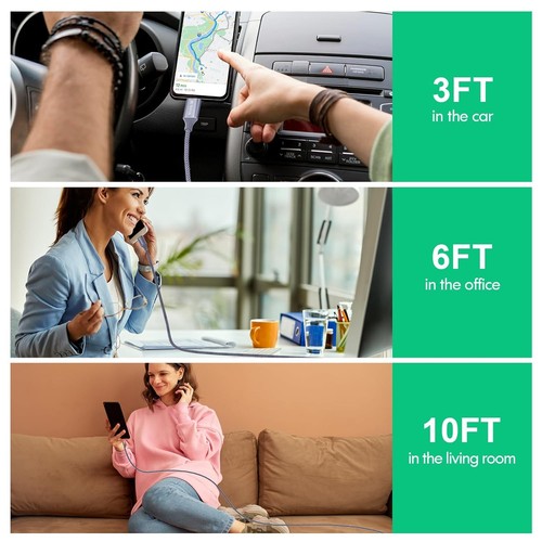 USB A to USB-C Cable Braided Fast Charger Type C Lead For iPhone 15 16 / Samsung - Picture 5 of 10