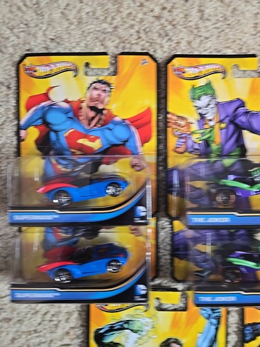 (14) Hot Wheels DC Personaggio Cars. Joker, Killer Croc, Mr. Freeze, Batman, Robin - Foto 2 di 8