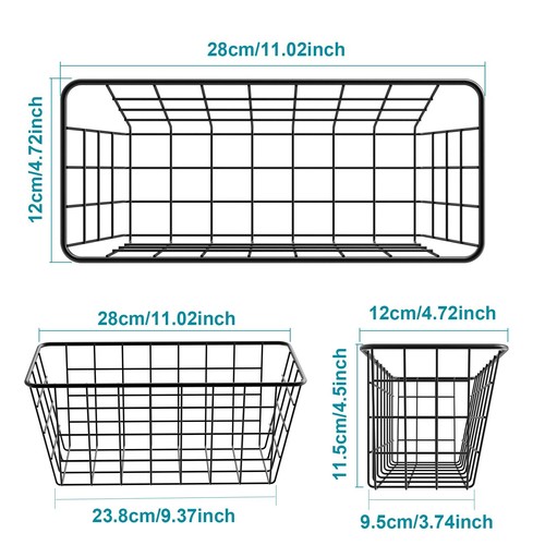 Hanging Kitchen Baskets Wire Storage Basket Over the Cabinet Door Organizer, ... - Picture 6 of 9