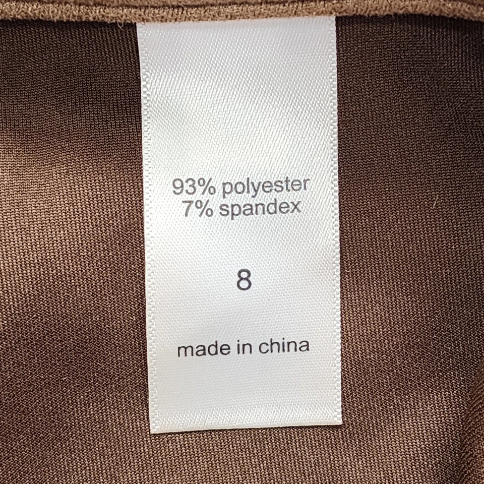 Falda Maurices Imitación Gamuza Cremallera Frontal Talla 8 Marrón Mini Elastizada Bolsillos Ajustados Foto 4 de 4