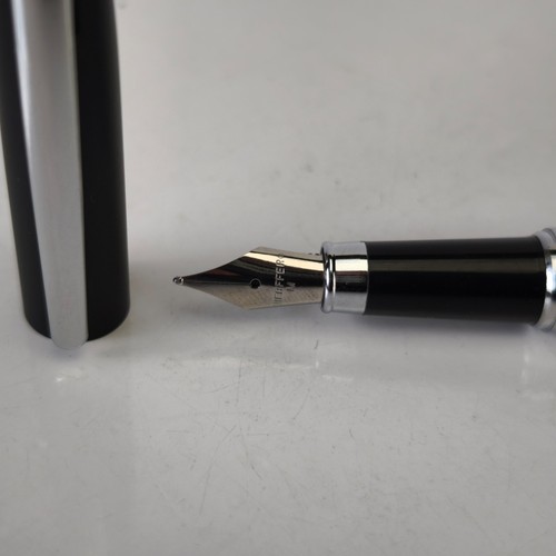 Sheaffer VFM Füllfederhalter matt schwarz Chromblende mittlere Feder Kolbenfüller #6211 - Bild 4 von 14