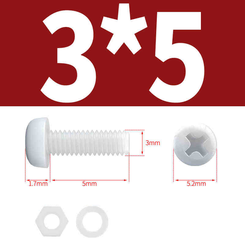 White Nylon Phillips Pan Head Machine Screws With Washer Round Head Bolts Set - Picture 21 of 71