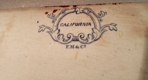 Antikes Transfergeschirr aus Eisenstein blau "California". Francis Morley & Co. 1800er Jahre. - Bild 5 von 6