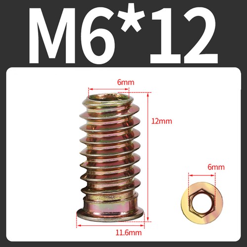 M6 M8 M10/8mm - 30mm Colour Zinc External And Internal Thread Nuts Carbon Steel - Picture 13 of 61